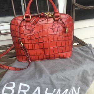 Brahmin Embossed Leather Satchel
